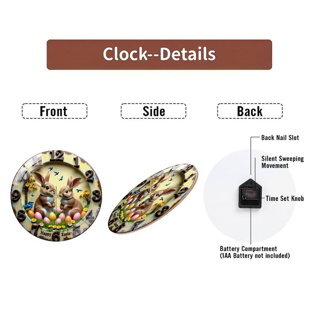 30x30cm Round Glass Wall Clock with Embossed Numerals for Textured Detail