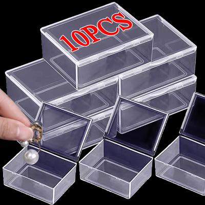 Mini Rectangle Storage Box Translucent Packing Dustproof Solid Strong Home Organizer Jewelry Ornaments Accept Case Container