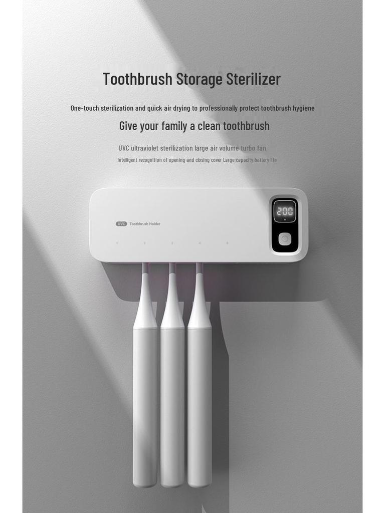 Intelligent UV Tandborststerilisator med Plug-Free Förvaring & Snabb Lufttorkningshållare