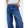 H M Regular Waist Super Barrel Jeans Blue