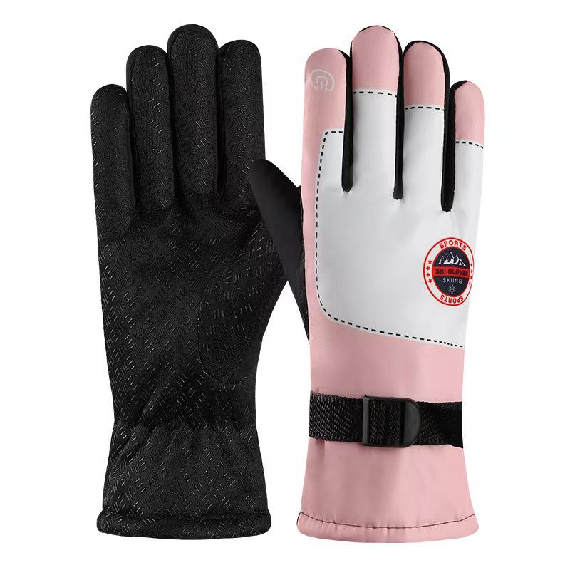 Popular Unisex Warm Waterproof Touchscreen Leather Cycling Gloves - Plush, Thick, Windproof for Winter