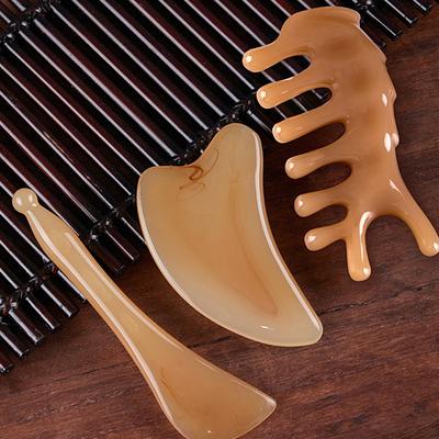 2/3 piezas de tablero de masaje Gua Sha fino para raspar el cuerpo y la cara