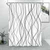 Abstract Line Minimalist Shower Curtain Washable Cloth Bath Curtain Fabric Rustic Striped Baths Curtain Farmhouse Bathroom Decor