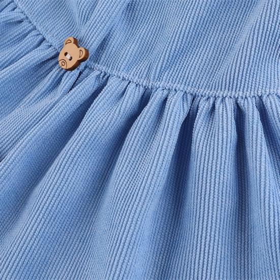 Adorable Pet Princess Dress with Cute Bear Button Soft Comfortable Breathable Cat Dog Dress for Spring Summer