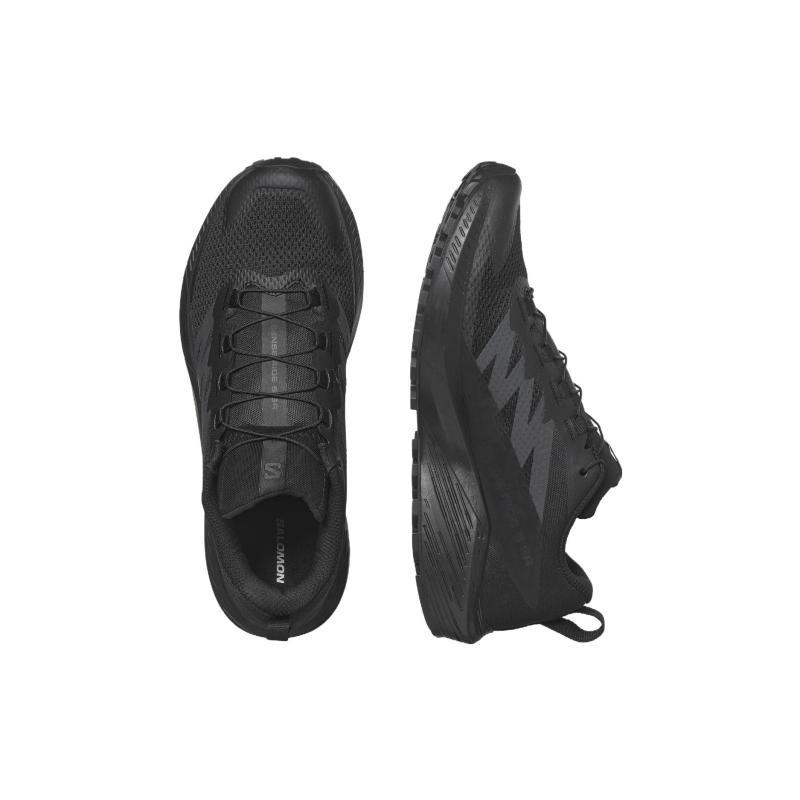SALOMON Sense Ride 5 SR Shock Absorbers With Slip Resistant Features Low Top Casual Shoes Men's Black Sneakers 473776
