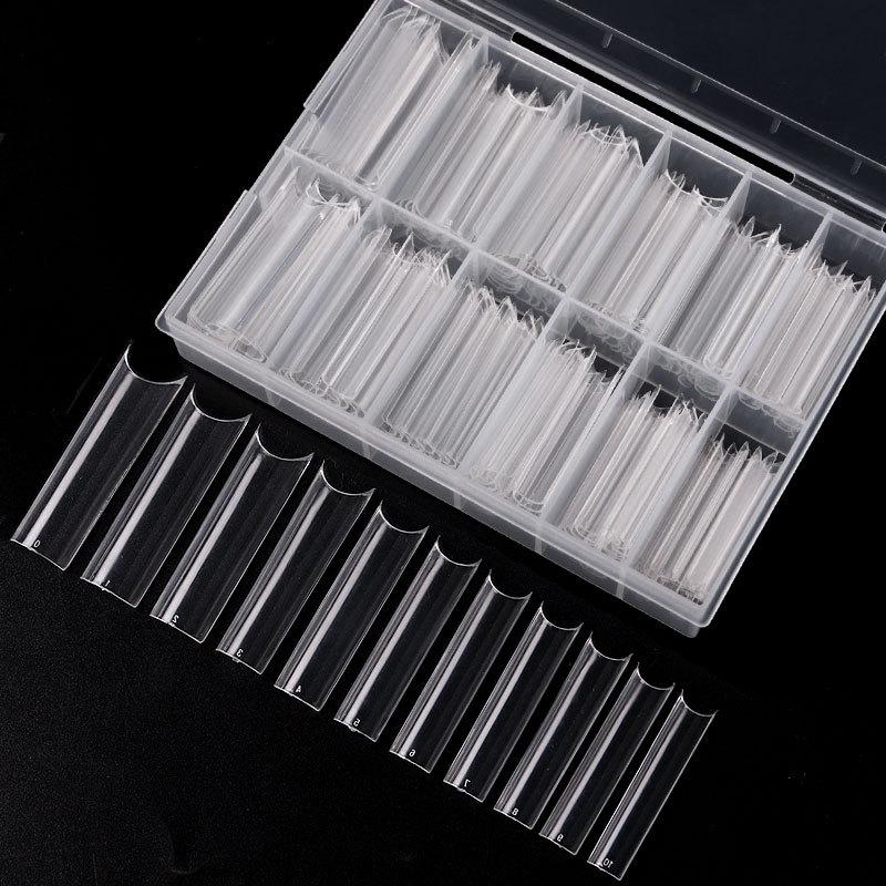 240pcs Natural Clear French False Acrylic Nail Tips Full/Half Cover Tips Coffin Fake Nails UV Gel Manicure Fake Nail