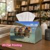 1pc, 2D Flat Printing, Tissue Box Cute Otter Pattern in The Water Printed Tissue Box, Suitable for Napkin Storage in Cars, Kitchens, And Restaurants, 