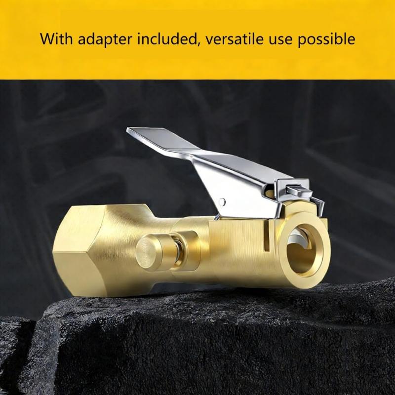 Pack of 1/2 Brass Air Chuck Adapters Locking Feature for Valves Ideal for Travel Kits and Automotive Repair