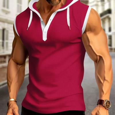 Polo à capuche sans manches musclé pour homme
