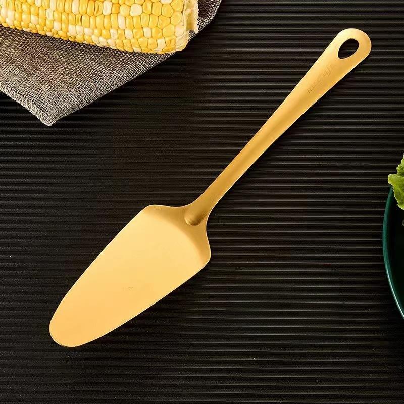 

Набор кухонной посуды из нержавеющей сталиЗолотая суповая ложкаДуршлагЛожка для хот-потаКухонная лопатка для приготовления пищи Cake shovel