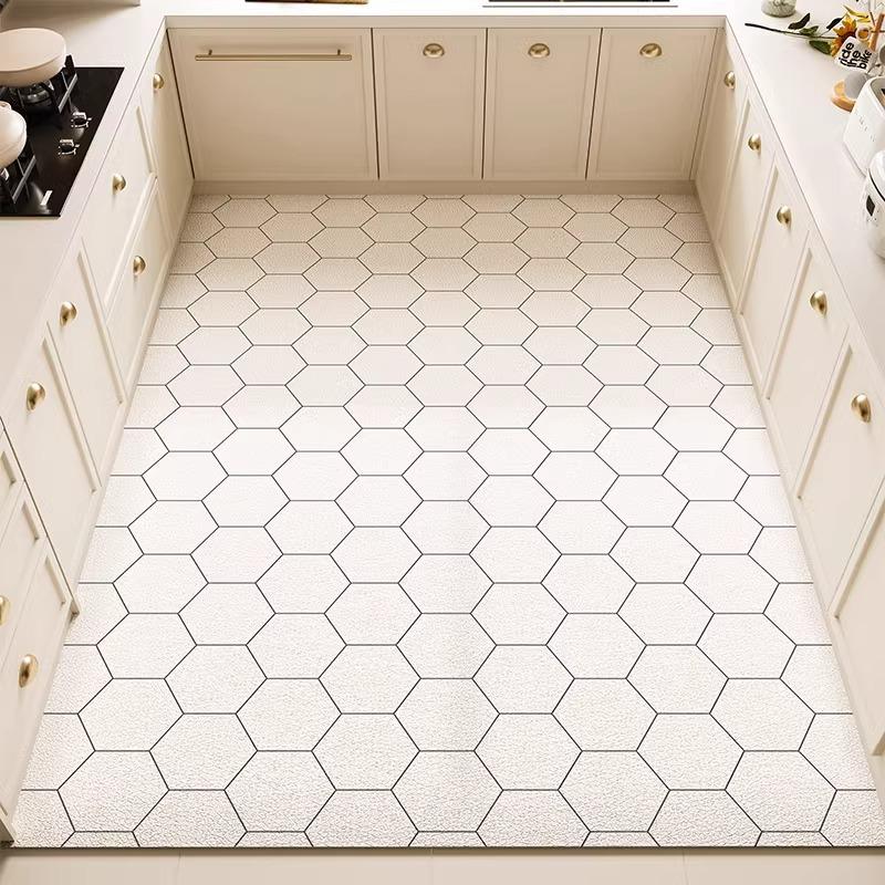 Kitchen Floor Mat Waterproof Oil-proof PVC Vinyl Rug Anti-fouling Non-slip Foot Mats Large Size Balcony Carpet Tapetes Alfombra