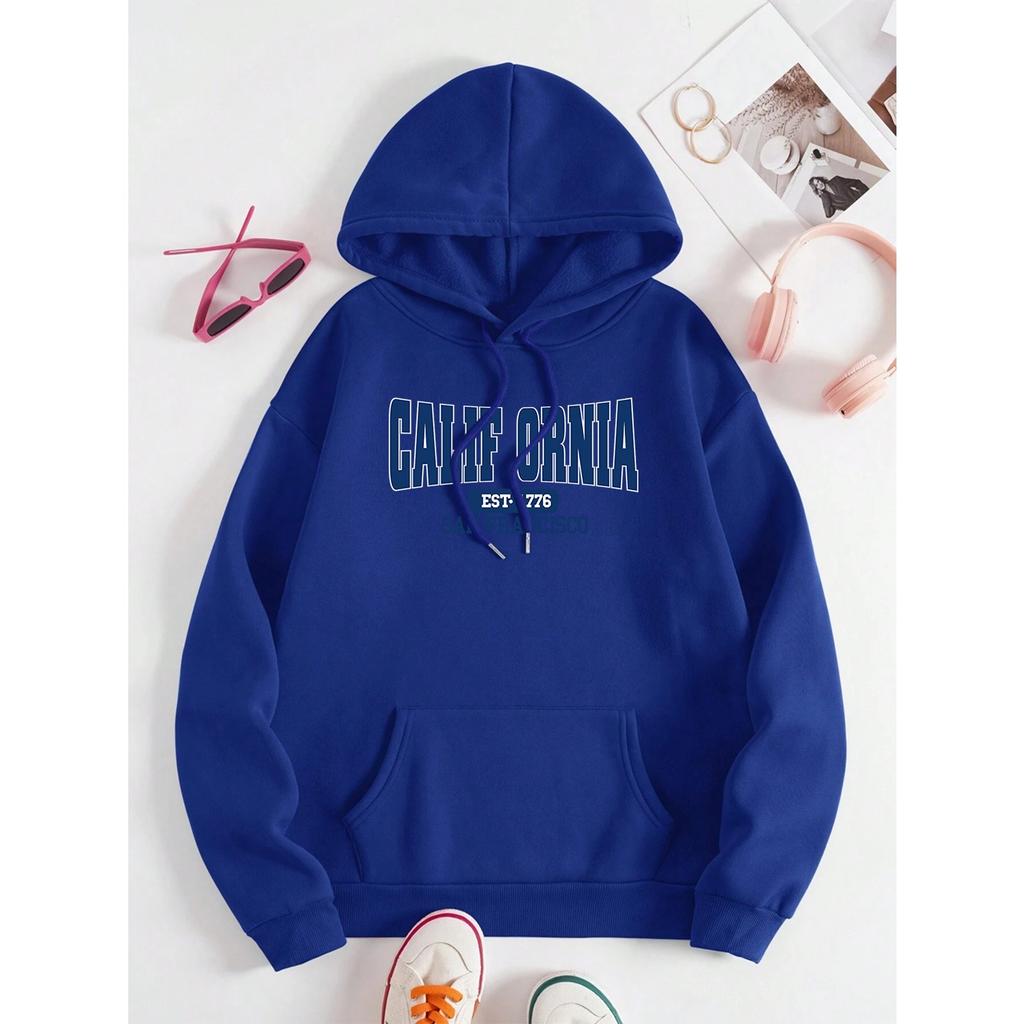 California Est 1776 San Francisco Men Women Hoodies Cute Pocket Pullovers Pattern Oversize Streetwear Fleece Couple Sportswear