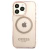 Guess Guhmp13Lhtcmp Iphone 13 Pro / 13 6,1 Różowy/Pink Hard Case Gold Outline Translucent Magsafe