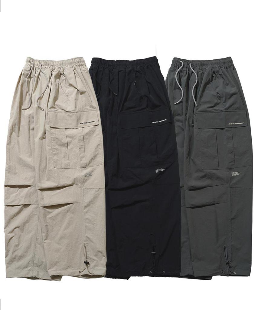 Deomail Ml Nylon Wide Balloon String Pants [Beige]