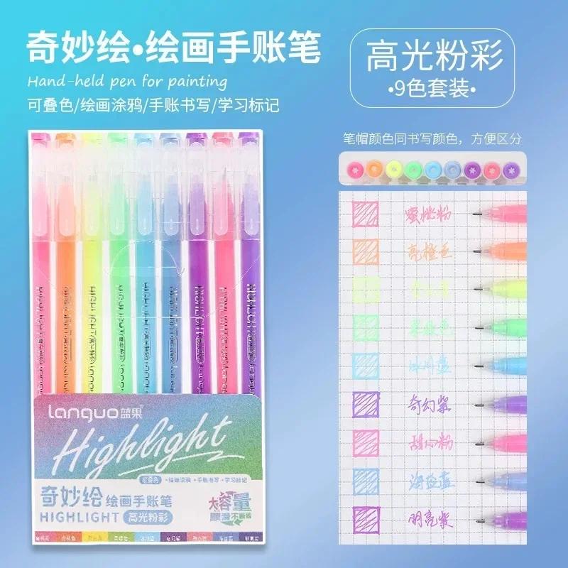 Languo 9/198 Colori Morandi Penna Gel Diario Studente Scrapbooking Pittura Fai da Te Set Penne Gel Disegno a Colori Pennarelli Artistici Materiale Scolastico
