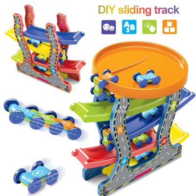 Children DIY Track Glider Toy Puzzle Four -Of Inertial Gliding Car Toy