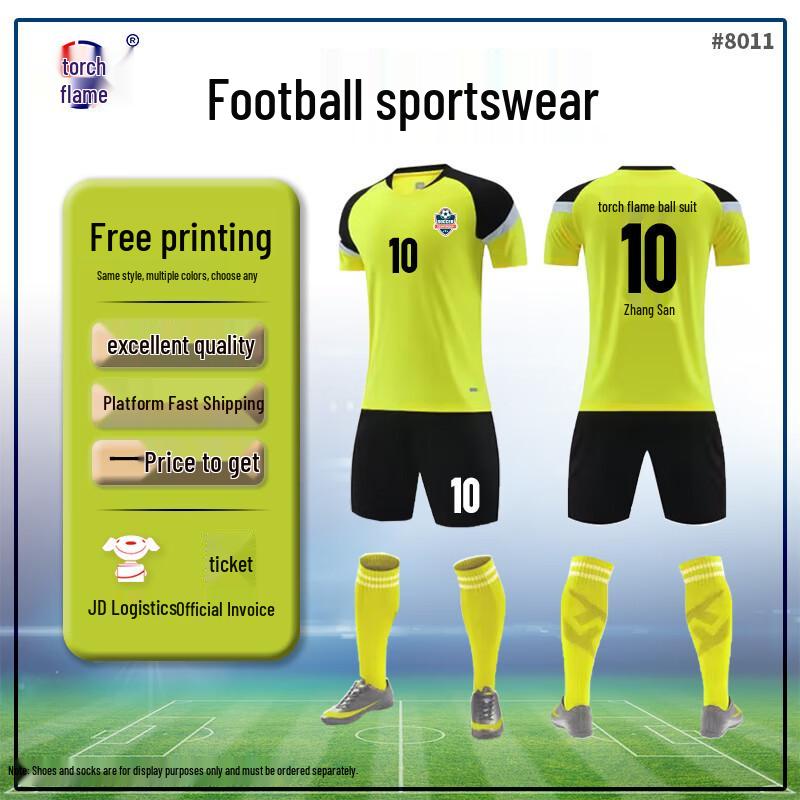 Unisex Quick-Dry Soccer Jersey & Shorts Set M