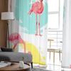 Pink Flamingos Tulle Sheer Window Curtains For Living Room The Bedroom Modern Chiffon Voile Organza Curtains Decor Drapes