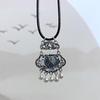 Sterling Silver Lotus Tassel Pendant - Women's Retro Style Jewelry