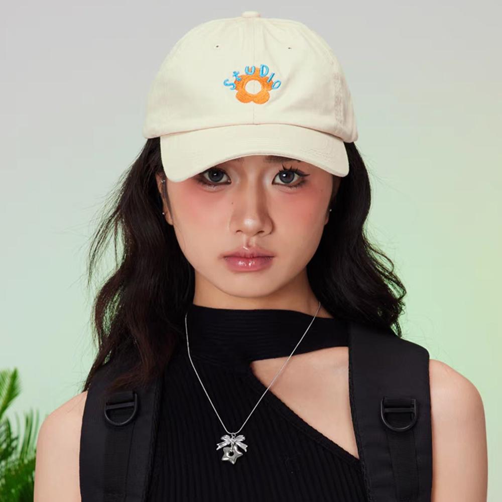 Casquettes de baseball brodées pour femmes, chapeau snapback, calotte souple, casquette à visière, mode, pare-soleil, fleurs, couleurs contrastées, couvre-chef mignon