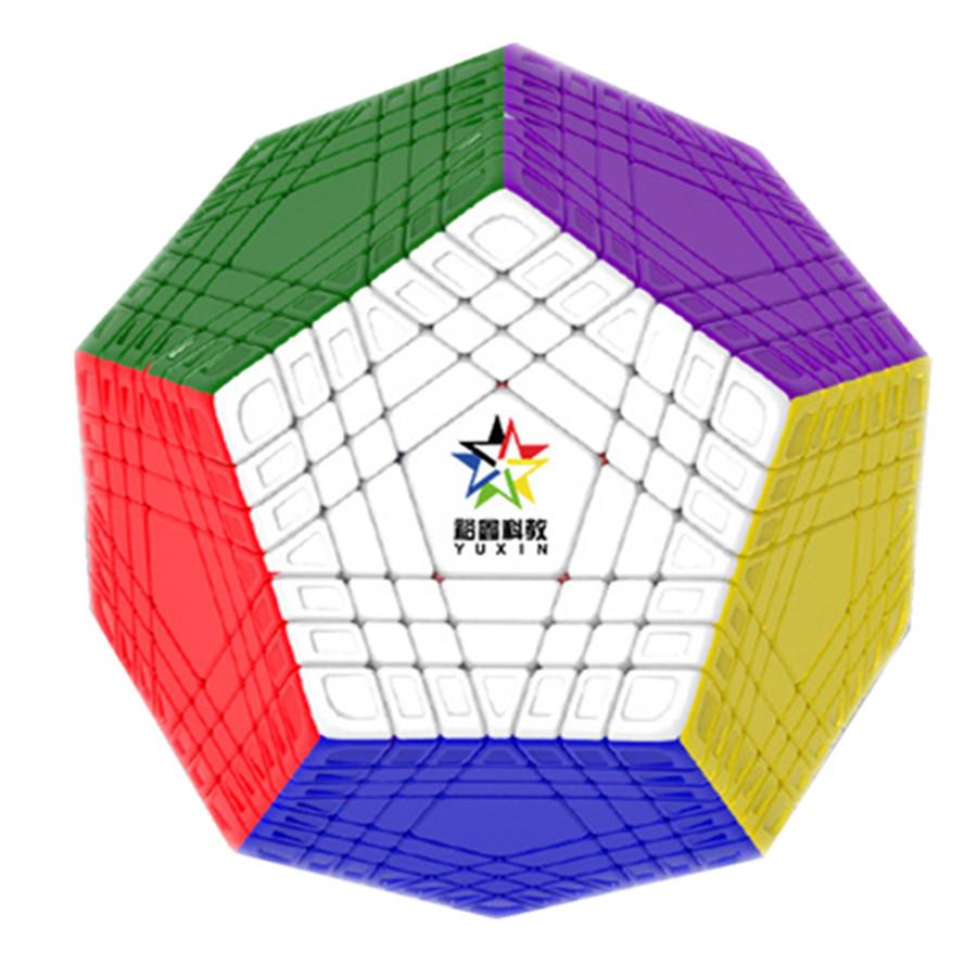 Yuxin 7x7 Teraminx Huanglong Megaminx Kostka Skládačka Cubo Magico Bez samolepek Megaminxeds Profesionální vzdělávací hračka bez samolepek