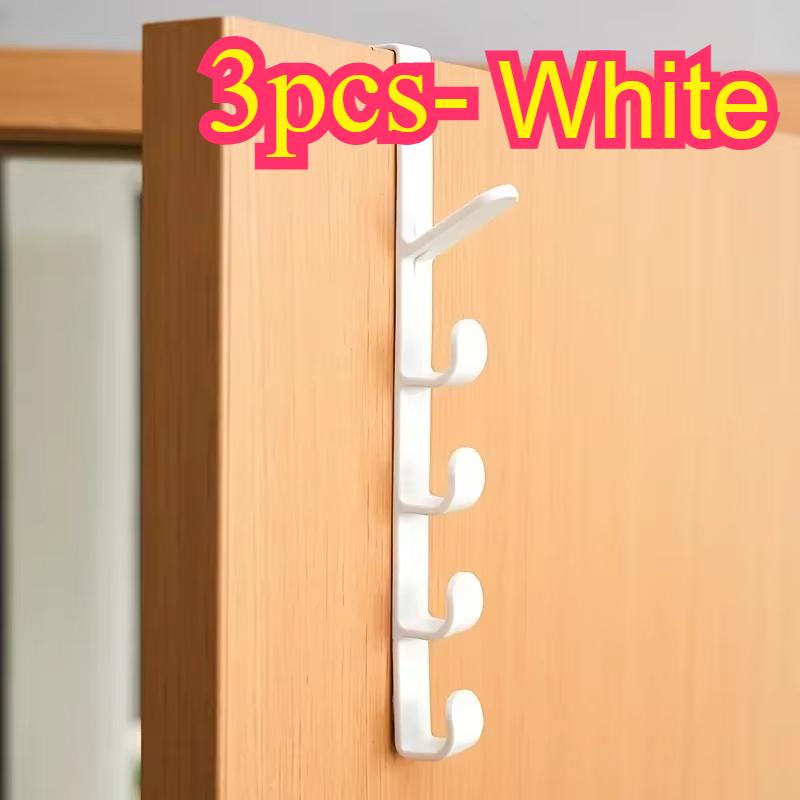 Bedroom Door Hanger Clothes Hanging Rack Over The Door Plastic Home Storage Organization Hooks, Purse Holder For Bags Rails