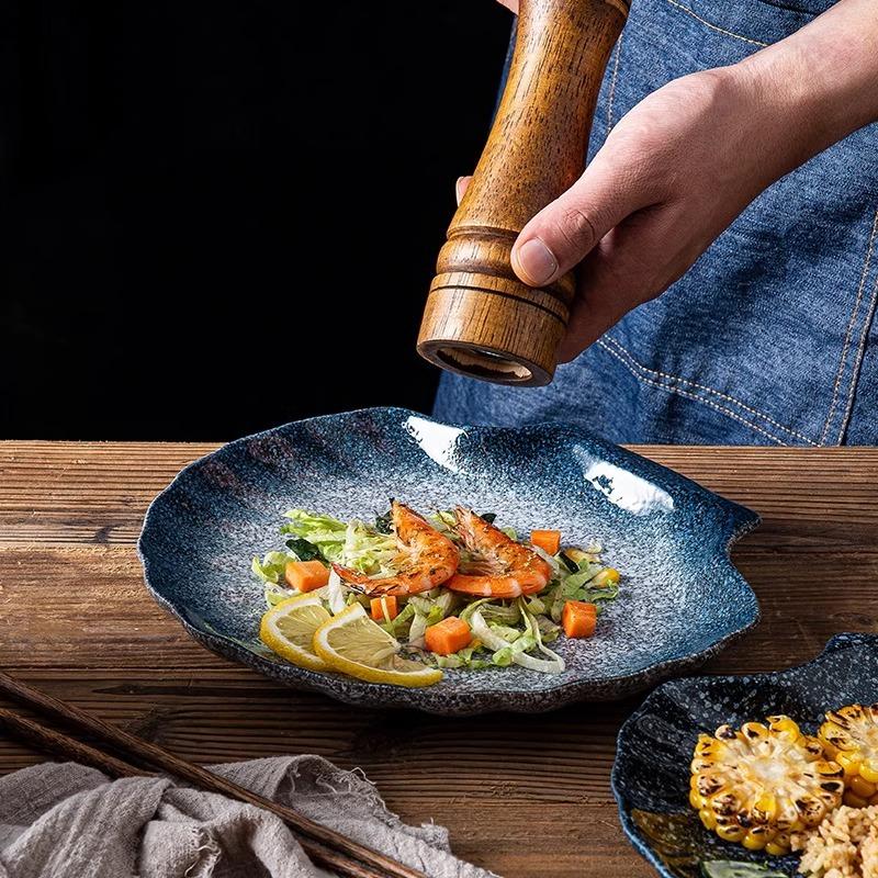 Vintage Ceramic Shell Shaped Plate Barbecue Plate Sushi Plate Dessert Snack Plates Pasta Plates Restaurant Creative Tableware