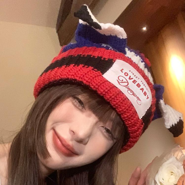 Womens Cat Cute Ear Knit Hat Winter Thick Warm Soft Cotton Cozy Beanie