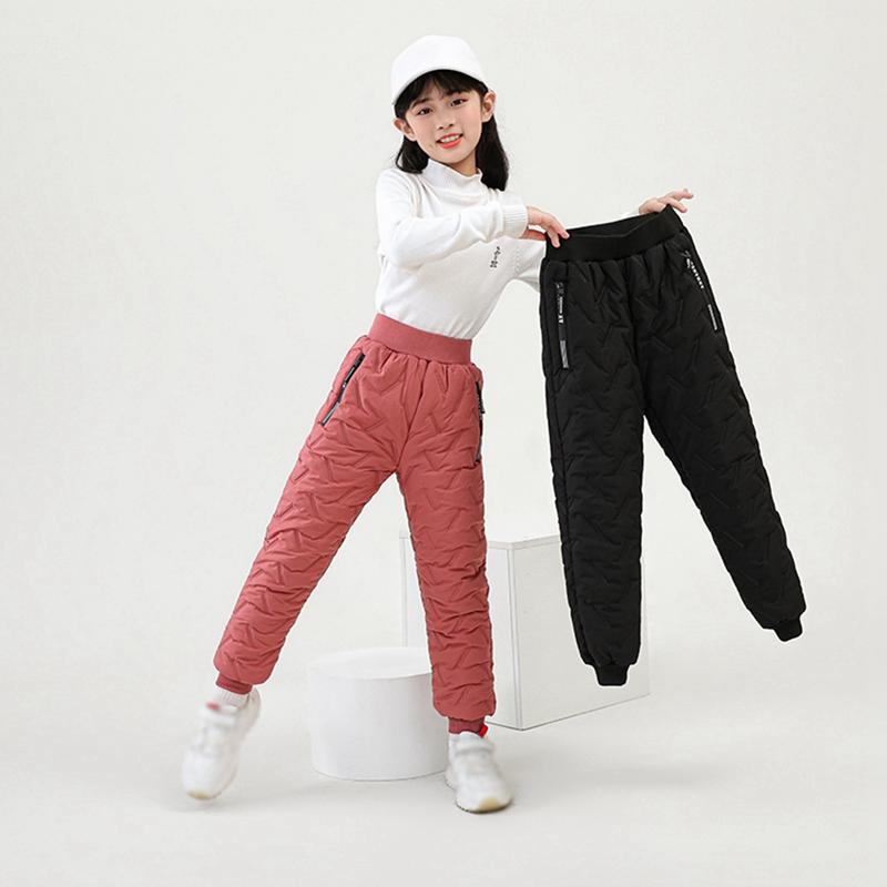 Mädchen Winter Warm Mode Kaschmir Baumwolle Hosen für Jungen im Alter von 3-12 Jahren Kinder Lässig Wasserdicht Verdicken Sweatpants Kinderkleidung