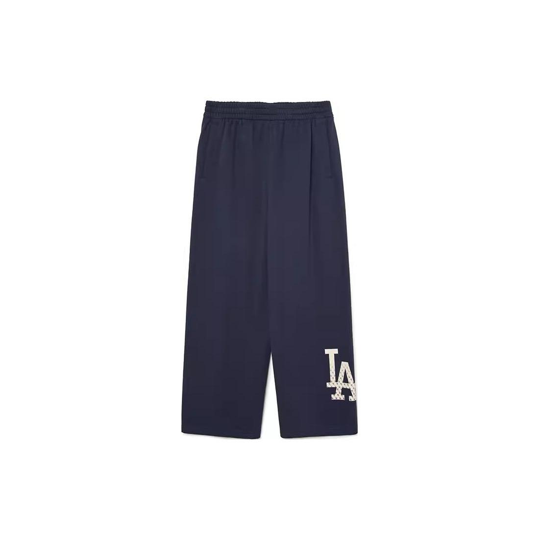 MLB Knitted Sweatpants Men s Dark Marine Blue Moderate Straight Fit Pants 3APTM0234-07NYD XS