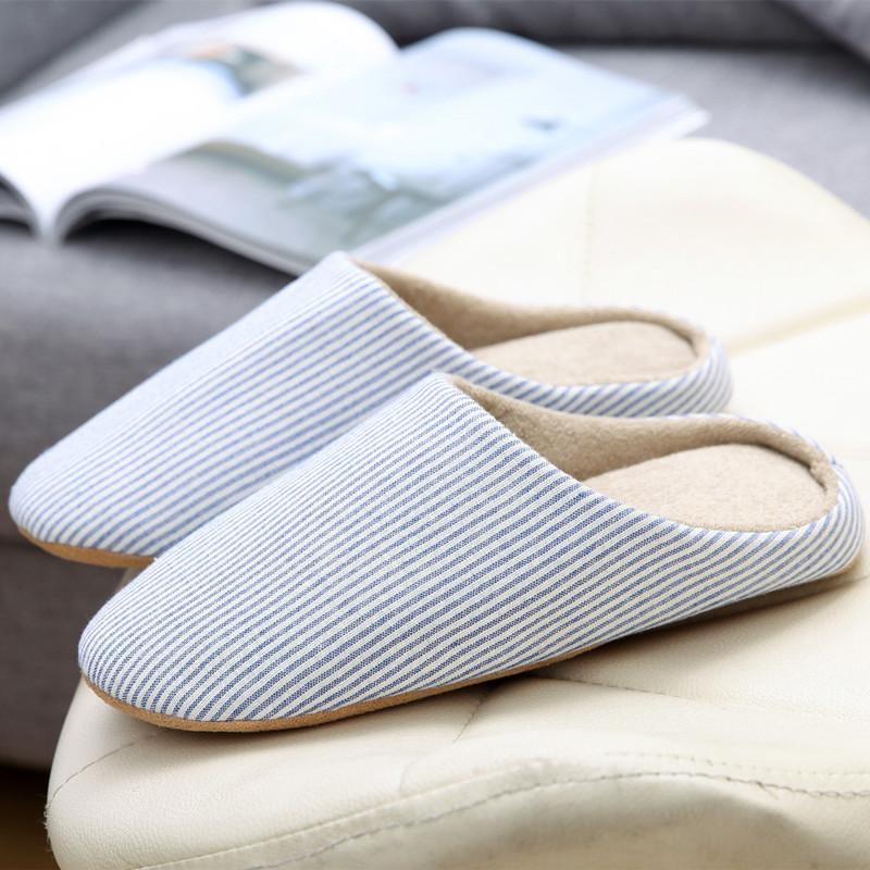 Classic Soft Sole Silent Japanese Couple Slippers - Anti-Slip for Wood Floors