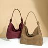 Women's Retro Deerskin Velvet Tote Bag with High-end and Casual Feel, Large Capacity Shoulder Bag