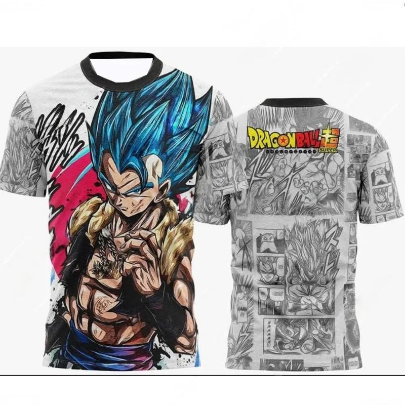 Dragon Ball Z Anime Goku Vegeta 3D Printed T-Shirt Men's Hip Hop Streetwear Casual Tee Unisex Manga Style