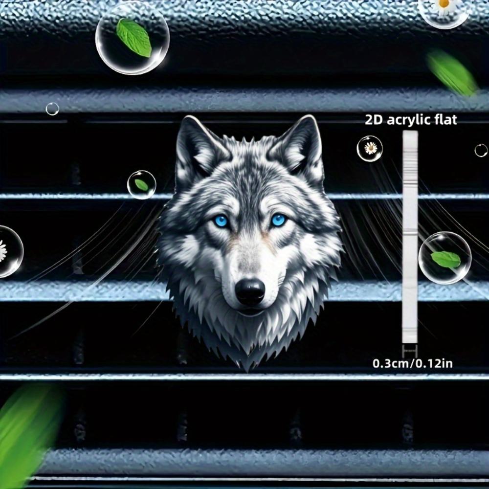2D Flat Wolf Car Vent Clip Decorative Diffuser (fragrance Not Included), Car Interior Decoration, Aromatherapy Clip, Ideal for Holiday Gifts