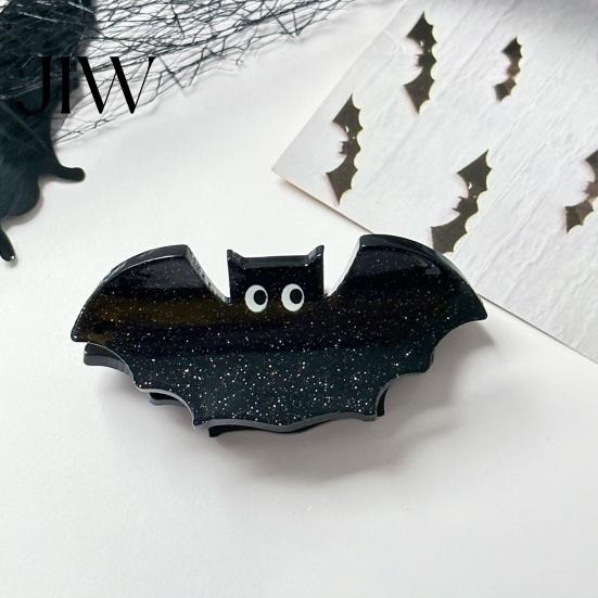 Gifts for Halloween Parties Hair Claw Clip, Cute Headdress, Glitter Acrylic Bat Pumpkin Clips Black Cat Spider Ghost Pattern Accessories Women