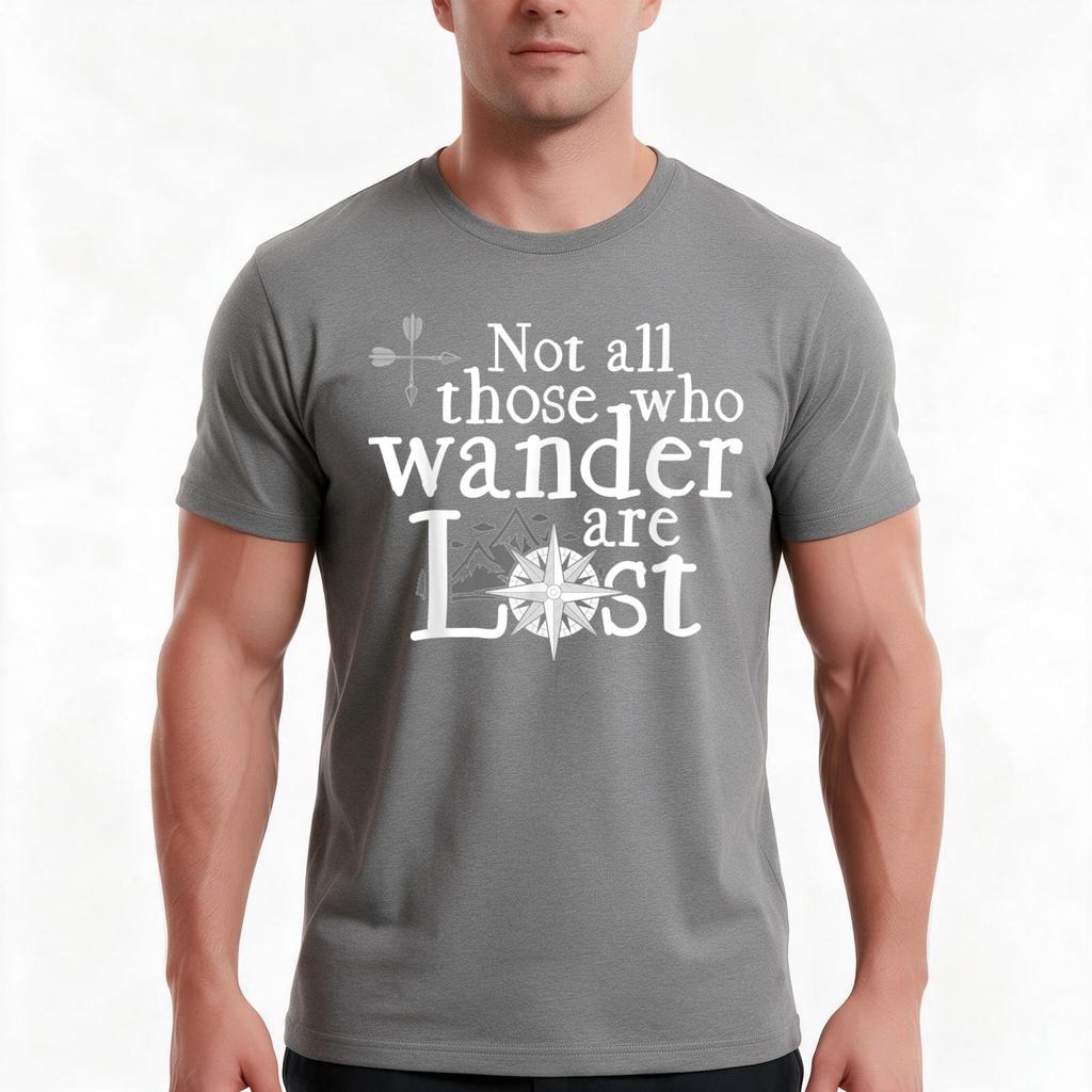 Not All Those Who Wander Are Lost Tshirt Summer Casual Cotton Tee Oversized Streetwear Tops Vintage Graphic Print