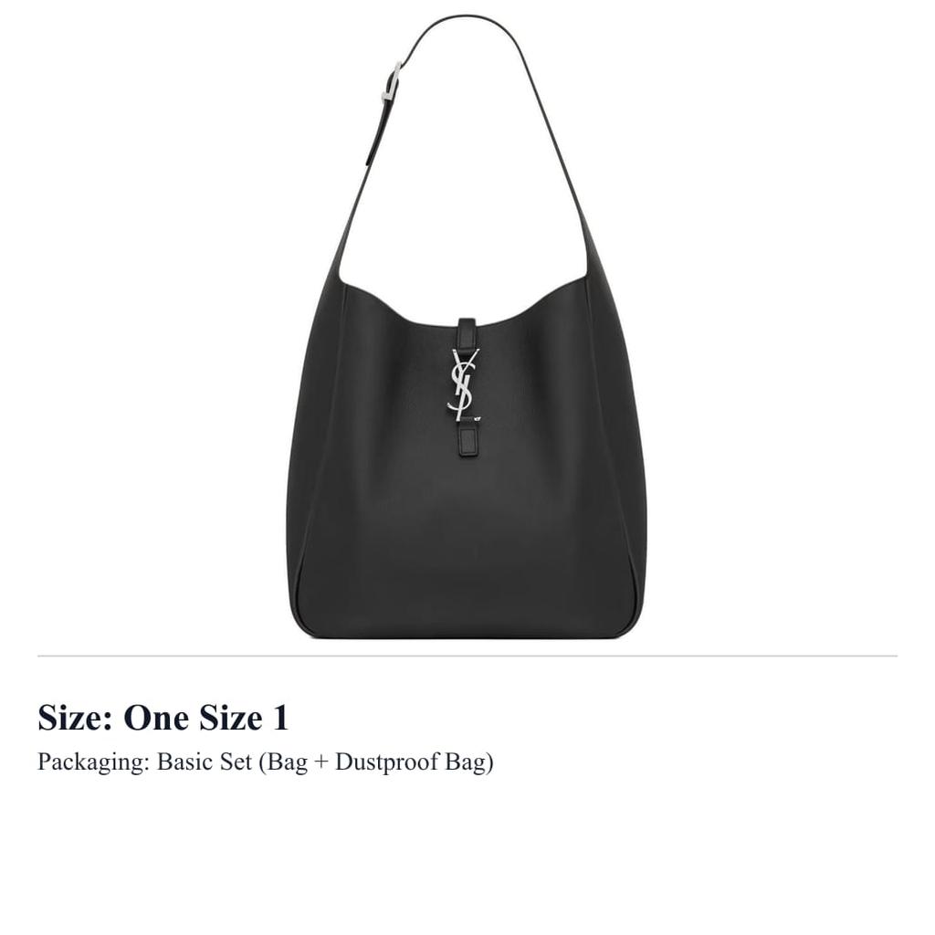 SAINT LAURENT Le 5 A 7 Calfskin Shoulder Bag Large Women's Black 753837-AACQG-1000