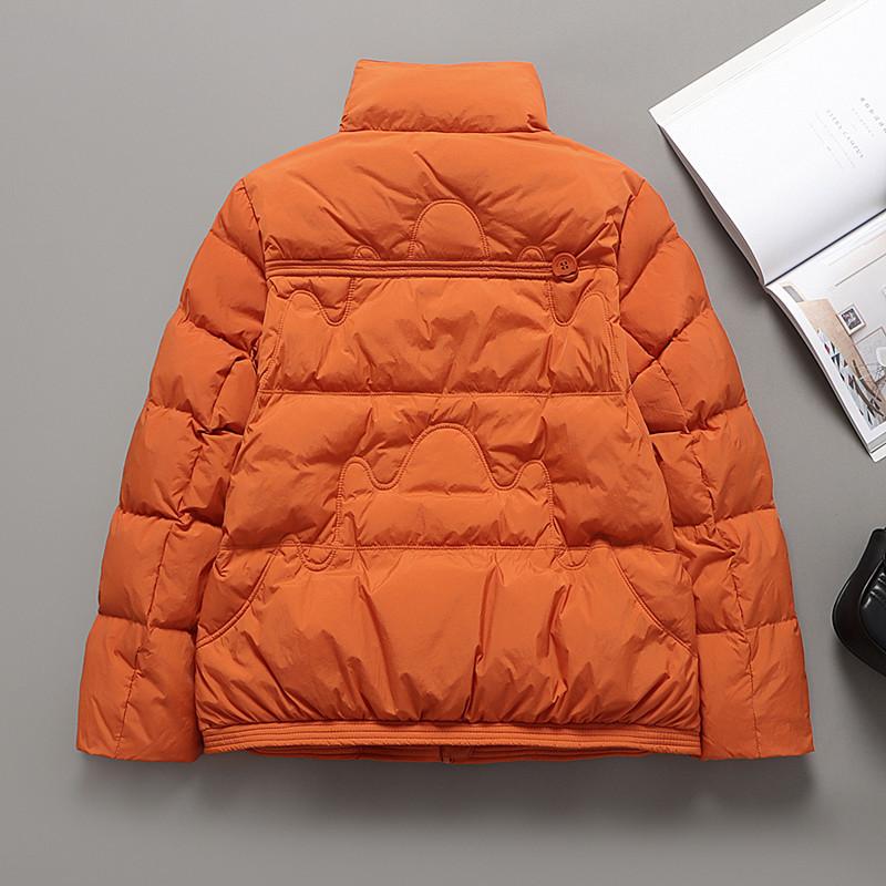 Down jacket women's short stand-up collar slim small fashionable foreign white duck down warm thickened coat