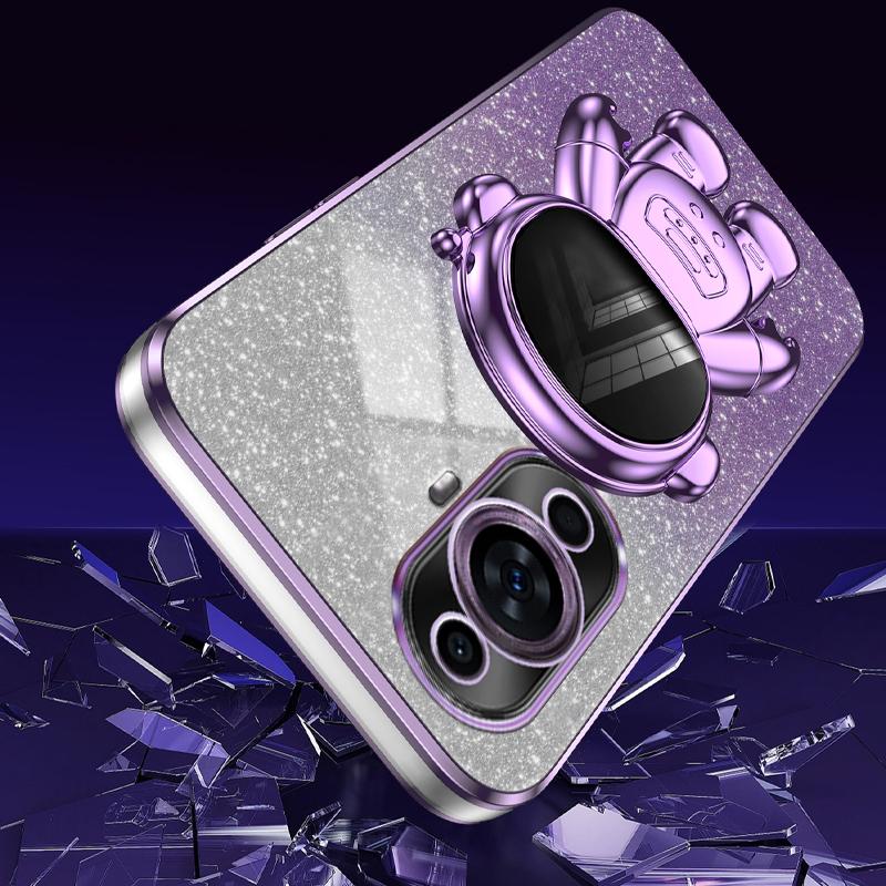 For Huawei nova 11 Pro/nova 11 Ultra Case Electroplating Phone Cover Astronaut Kickstand
