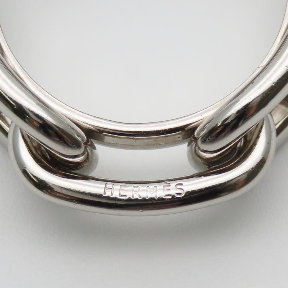 Gebrauchter HERMES Schalring ChÃ©ne Dunkel BIJOUTERIE FANTAISIE Metall 10,9g Versilbert