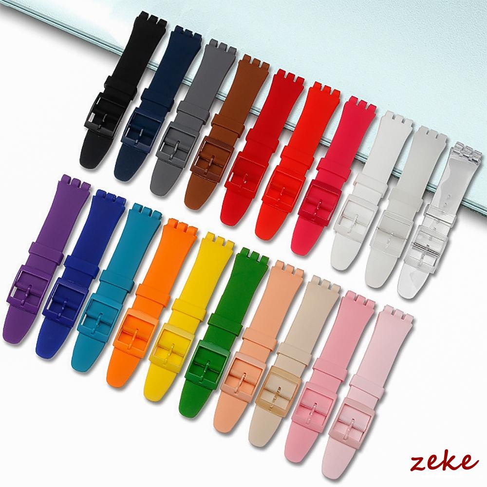 16mm 17mm 19mm 20mm Rubber Watch Strap for Swatch Colorful Sports Band Replacement Wrist Bands Soft Waterproof Silicone Bracelet