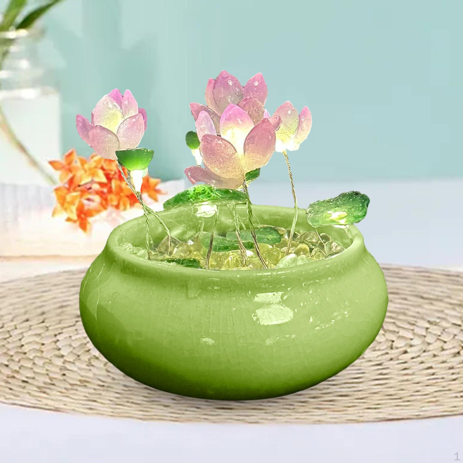 

Lotus Night Light Desk Lamp Table Centerpieces Birthday Gift Handmade NightStand Flower