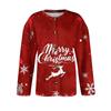 Women's Christmas Print Long Sleeve Knit Cardigan with Button Front