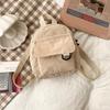 Corduroy Mini Backpack Multiple Pockets School Bag Classic Solid Color Shoulder Bag S/M/L Soft Unisex Female Commuter Travel Bag