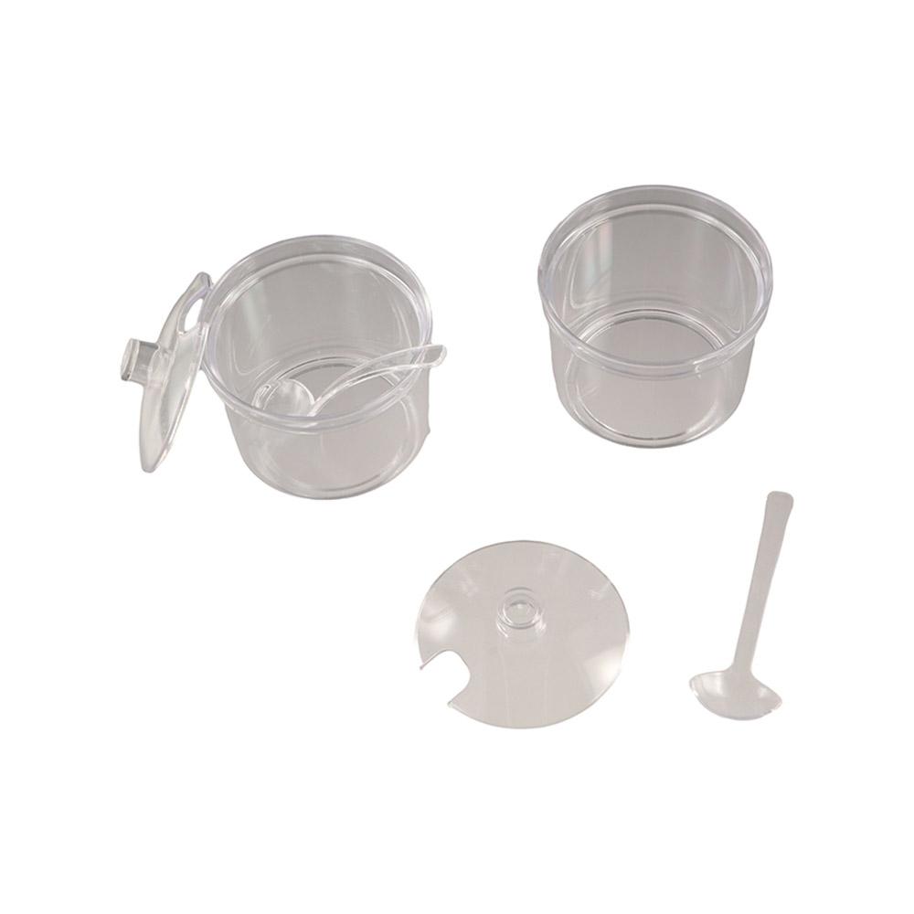 Transparenter Gewürzbehälter mit Löffel und Deckel Gewürzbehälter Acryl Zuckerdose Restaurant