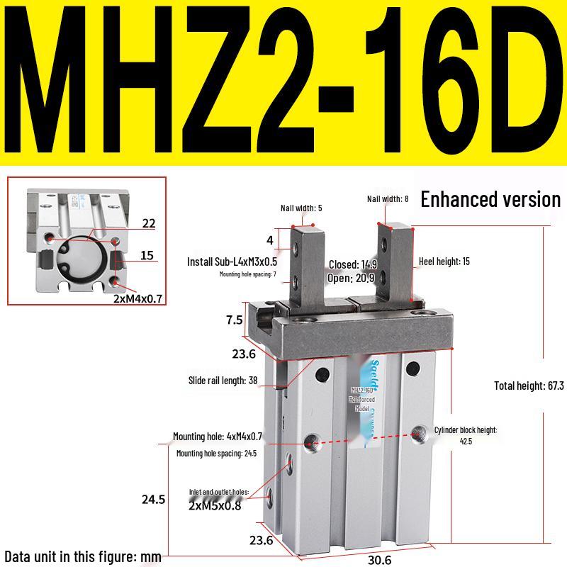 MHZL2 Pneumatic Finger Cylinder Parallel Manipulator Gripper MHZ2/HFZ Series