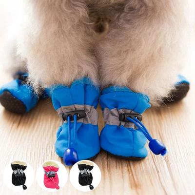 4 Stück/Set Wasserdichte Winter-Hundeschuhe Anti-Rutsch Regen Schnee Stiefel Dickes Warmes Schuhwerk Für Kleine Hunde Katzen Welpen Socken Stiefel