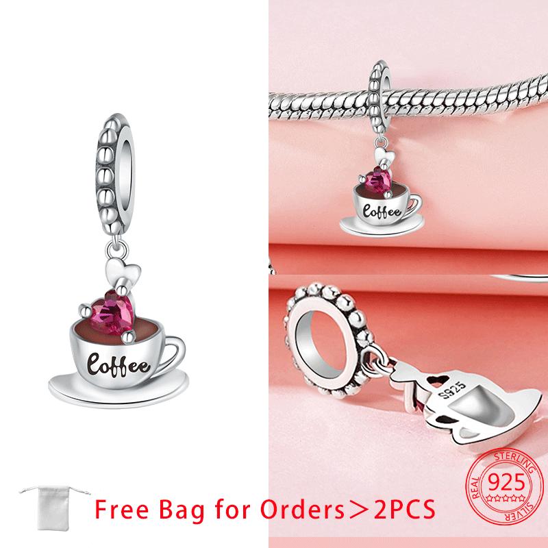 

Girl Original Metal Summer Coconut Cocktail Red Wine Coffee Charms Beads Pendant Fit Bangle Make your own Accessory Delicate Gift Elegant Fashion