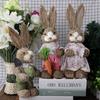 Easter Bunny Decoration Simulation Rabbit Figurine Ornament for Office Kitchen Farmhouse Spring Home Decor Carrot
