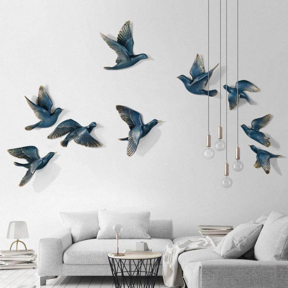 Europäischer dreidimensionaler Vogel-Wandschmuck Schwalbe Wandbehang Abstrakte Tierornamente Heimwanddekoration